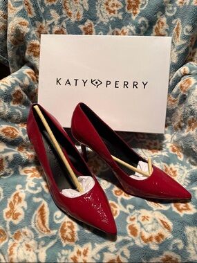 Katy Perry Collections Glossy Red Pointed-Toe Pumps